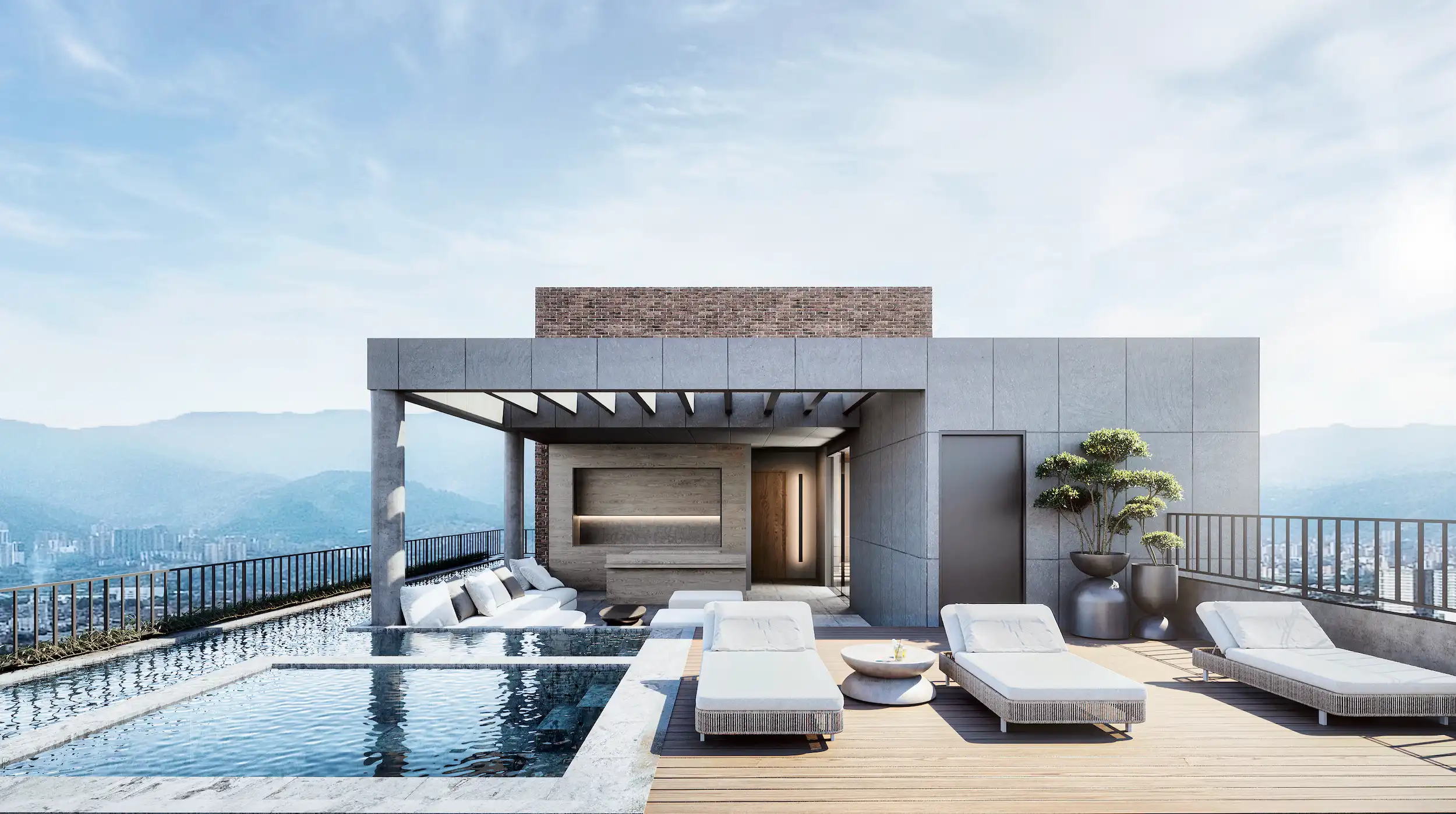 Panoramic infinity pool at Morph Lalinde's $3M penthouse development, offering exceptional views for foreign luxury real estate investors in Medellin